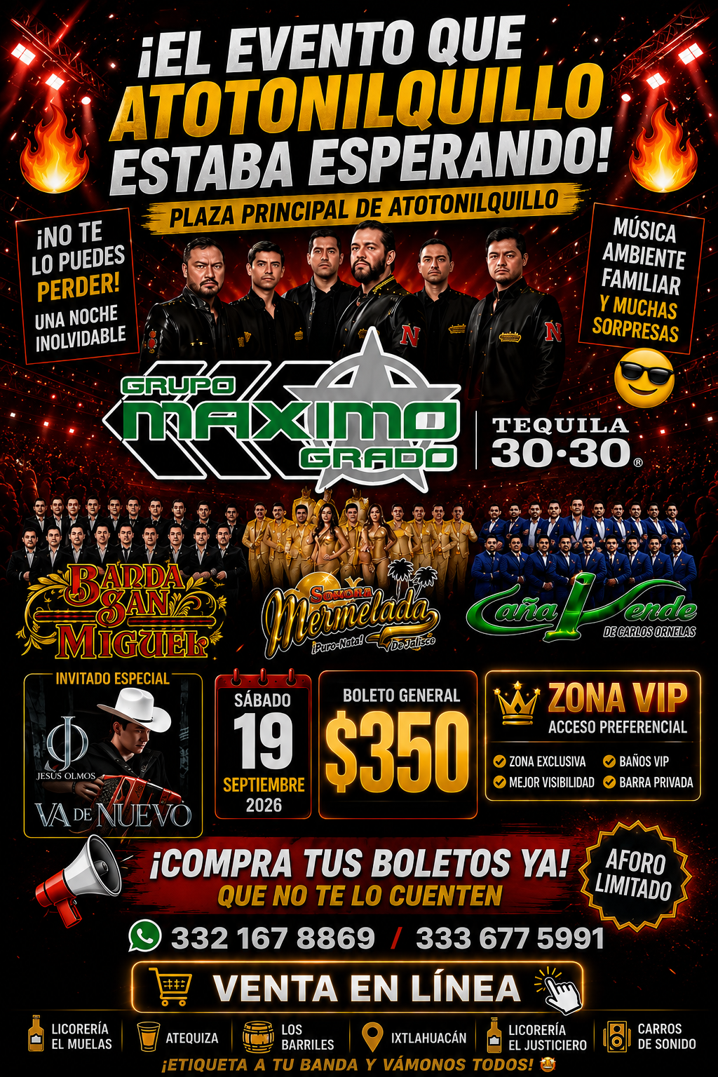 Cartel oficial Fiestas Patrias Atotonilquillo 2026